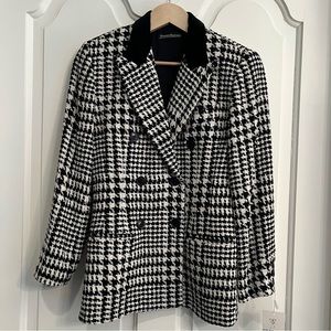 Vintage Guess Georges Marciano Houndstooth Plaid Blazer Jacket